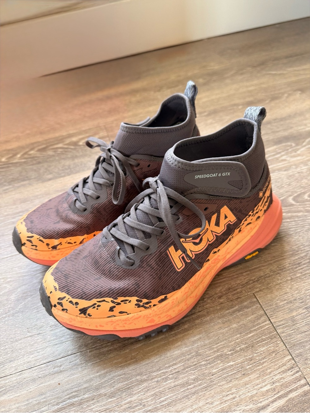 Hoka Women’s Speedgoat 6 GTX Trail Shoes - Orange/Gray